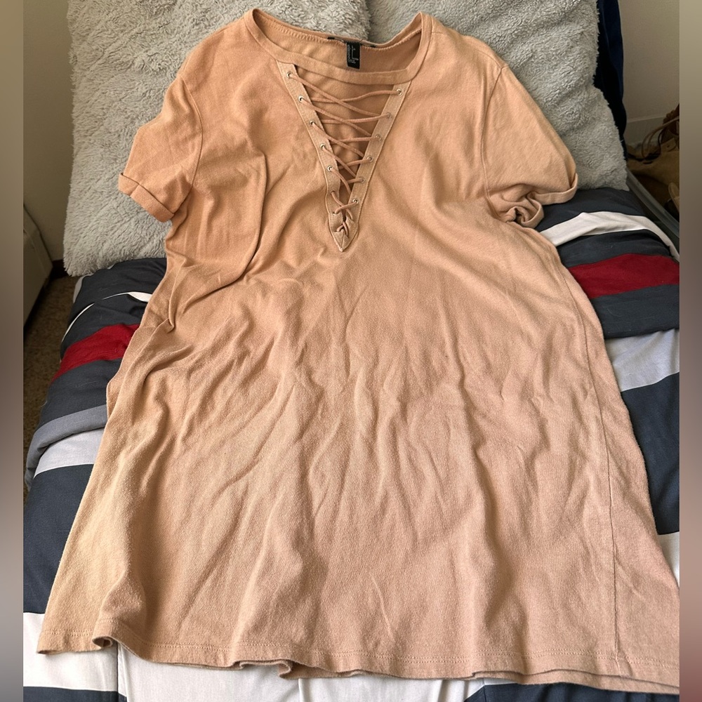 Beige t shirt dress